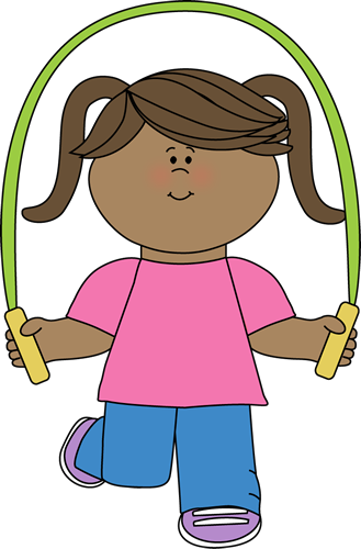 Jump Rope Clip Art. Girl with Jump Rope