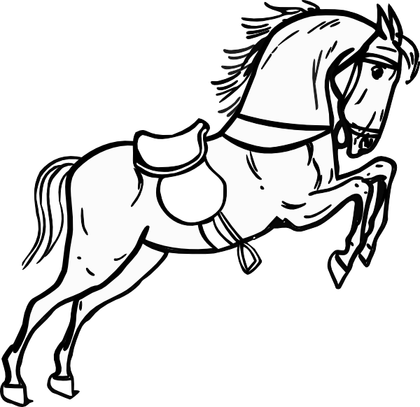 Jumping Horse Outline Clip Art At Clker Com Vector Clip Art Online