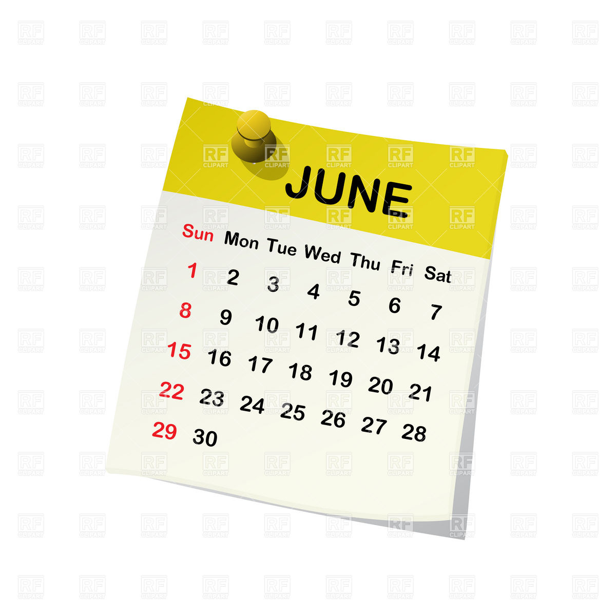 June 2014 Month Calendar .