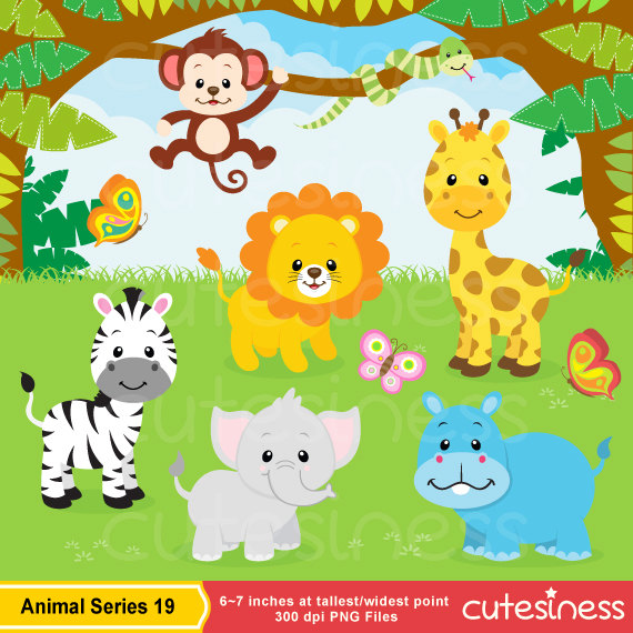 Jungle Animal Clipart , Baby Animals Clipart, Safari Clipart , Zoo Clipart, animal clipart