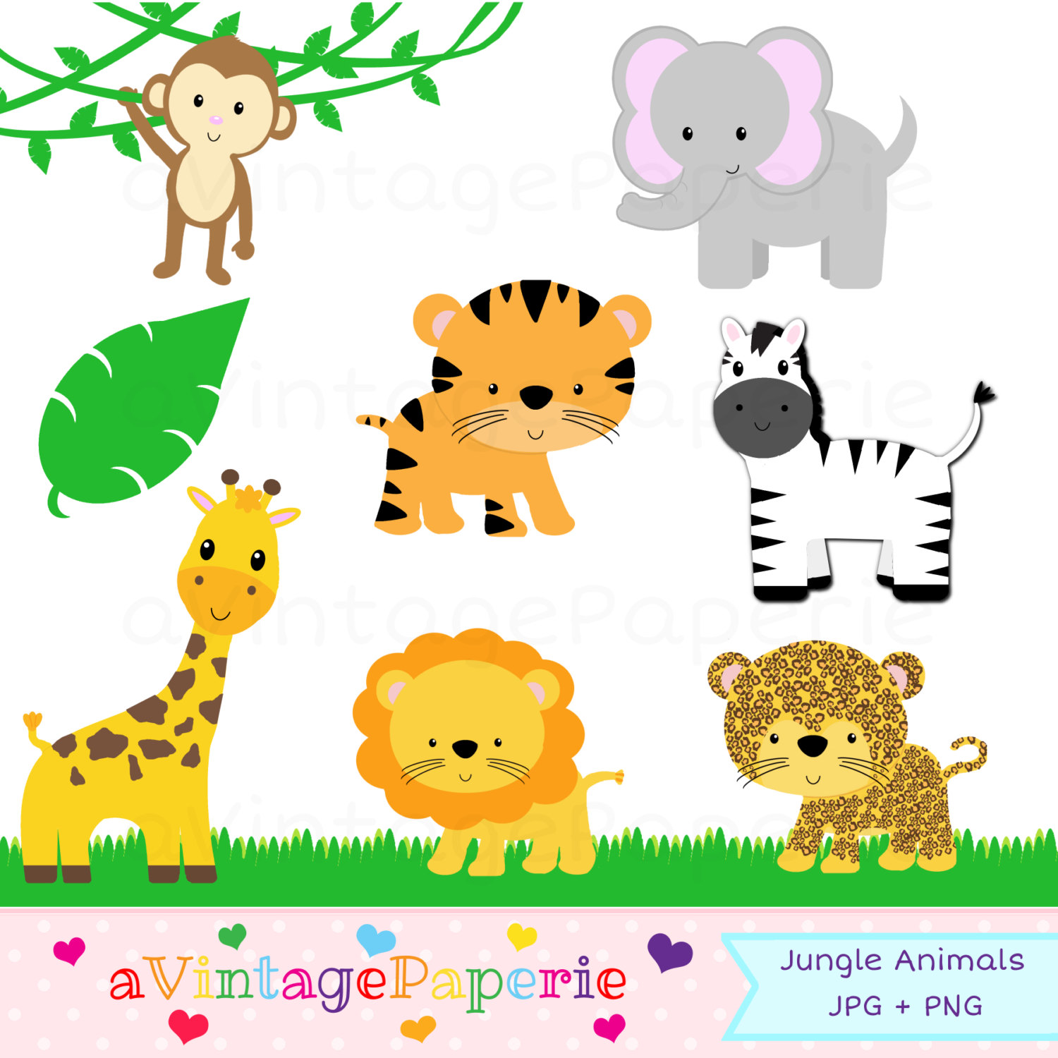Baby Safari Animals Clipart #
