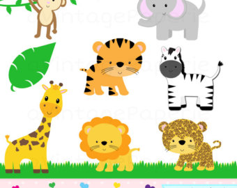 Jungle animal clipart - Jungle Animal Clip Art - Zoo animal clipart - Safari animal clip art - Safari animal clipart