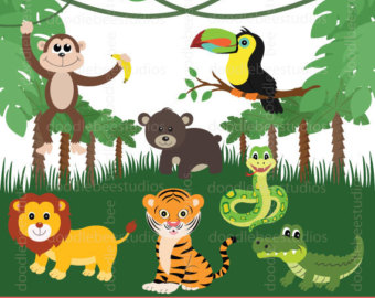 Jungle Animals Clipart, Jungle Friends Clip Art, Safari Animals, Animal Clipart, Animals Clipart, Jungle Clip Art, Safari Clipart