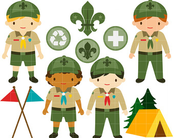 Junior Boy Scouts Clip Art for Scrapbooking Card Making Cupcake Toppers Paper Crafts