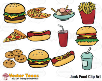 Junk Food Clip Art, Digital Clipart, Digital Graphics