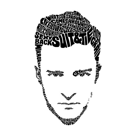 Digi-tizers Justin Timberlake Word Art (SVG Studio V3 JPG)