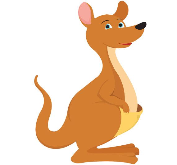 Kangaroo Clipart | Australian Creatures Animal Illustrations | Aussie Baby  Shower Marsupial Download | Cartoon Animals Clip Art Kangaroos
