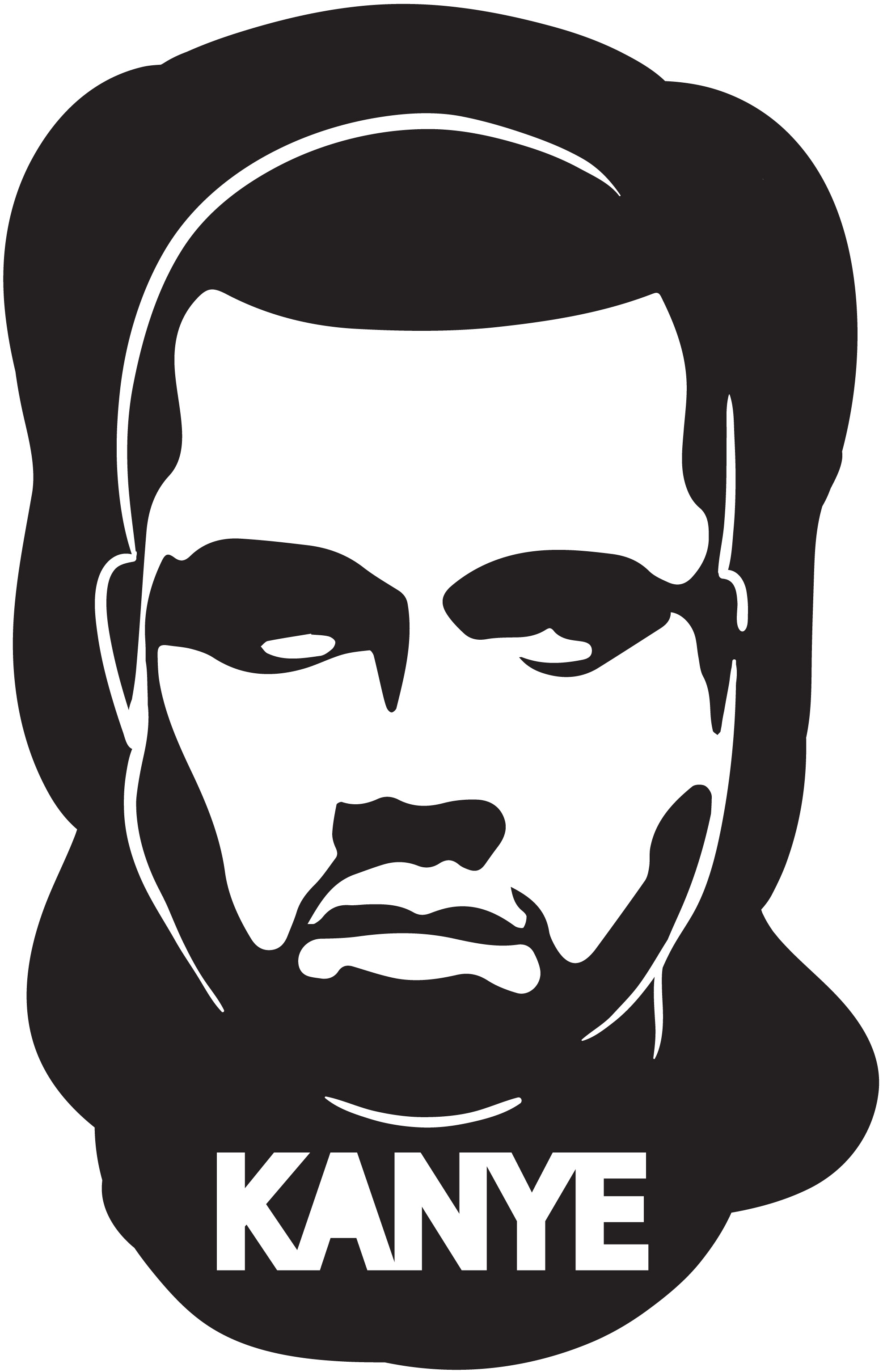 Kanye West Face Art Wall Prin
