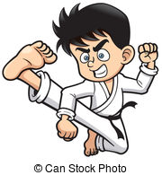 . ClipartLook.com Karate kick - Vector illustration of Boy Karate kick