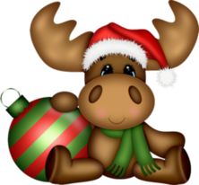 Kerst on moose silhouette sto - Santa Clipart
