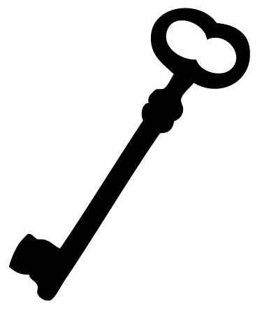 key clipart black and white - Skeleton Key Clipart