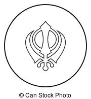 . ClipartLook.com Khanda symbol sikhi sign icon black color vector.