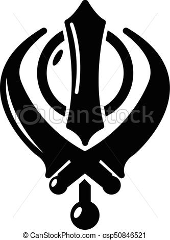 Khanda symbol sikhism religion icon , simple style - csp50846521