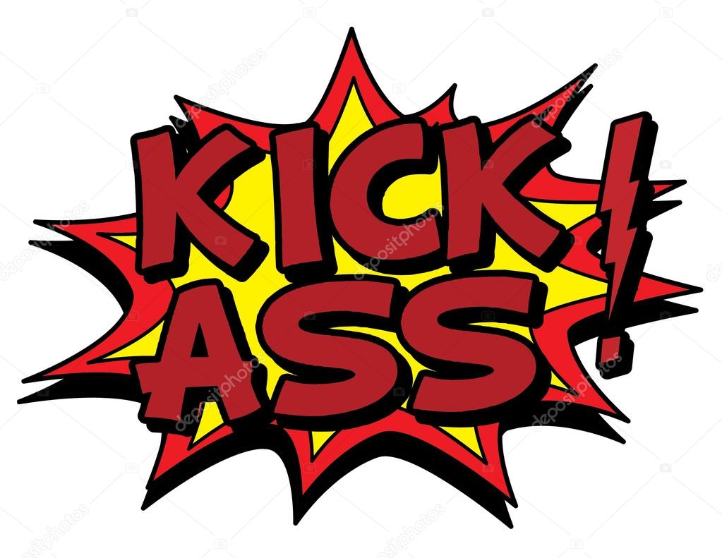 Kick ass sign illustration u2014 Stock Vector