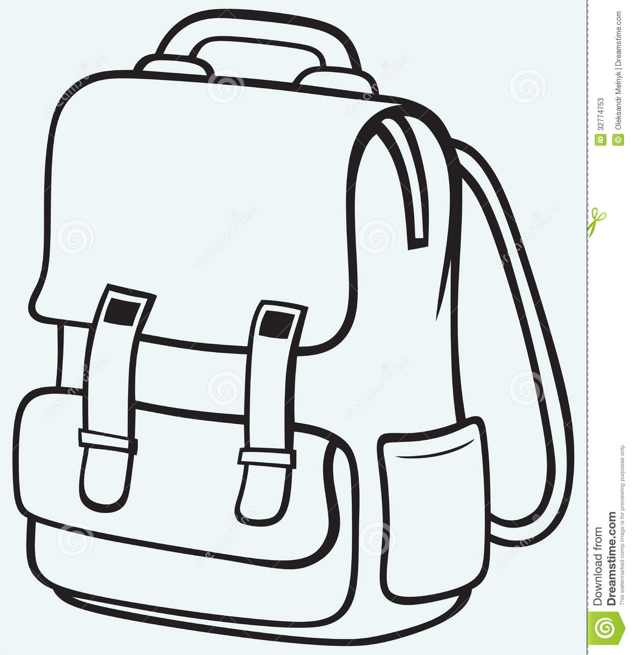 kid with backpack clipart black and white