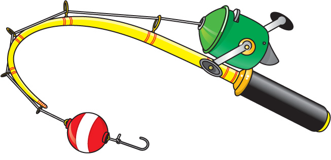 Clip Art. Fishing pole and re