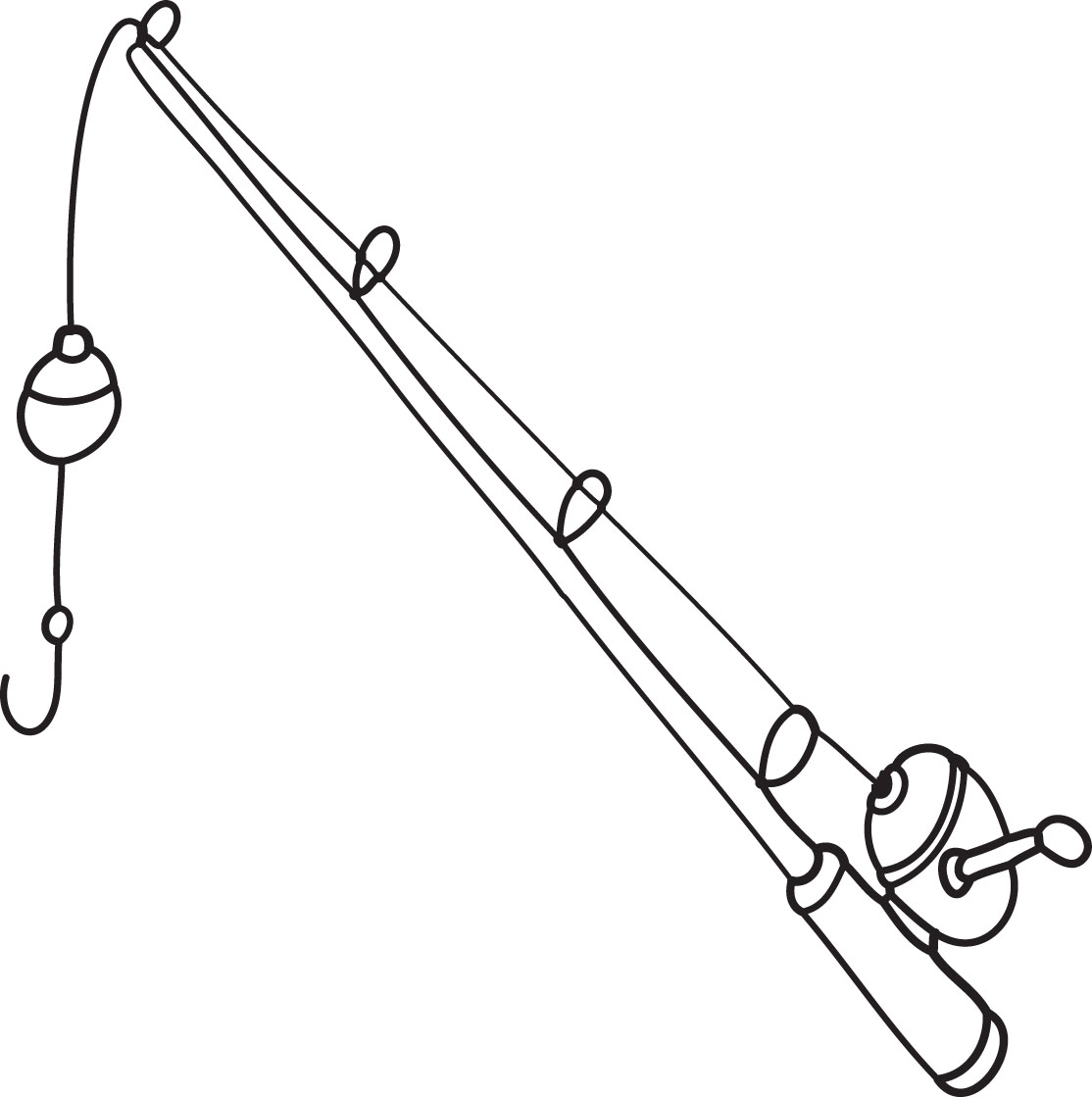 ... Fishing pole with hook an
