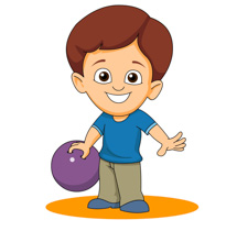 Kid Holding Bowling Ball Size - Clip Art Bowling