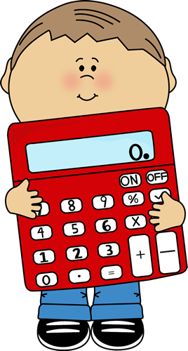 Kid Holding Calculator Clip Art