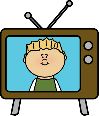 Kid on Television - Tv Clip Art