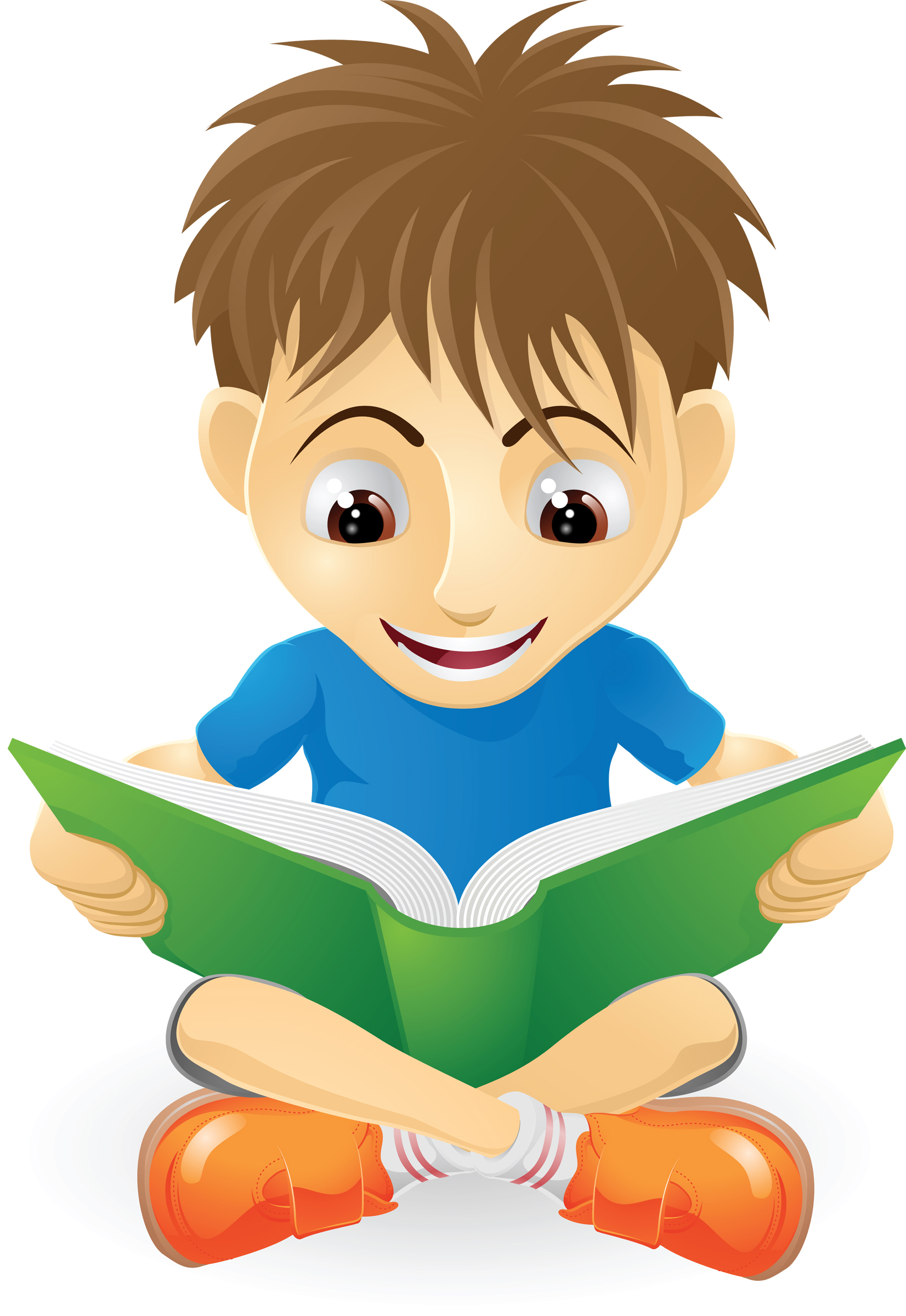 Picture of kids reading clip  - Kid Reading Clipart