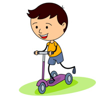 Kid Riding A Three Wheel Scooter Clipart Size: 106 Kb