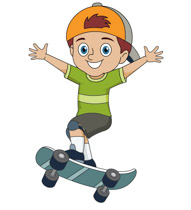 Kid Wearing Baseball Hat Hold - Skateboarding Clipart