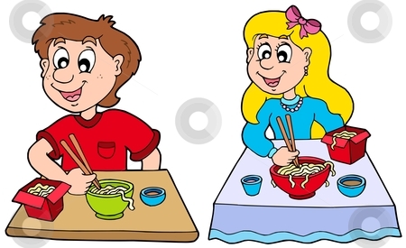 kids eating lunch% . - Children Eating Clipart