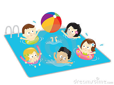 kids swimming clipart
