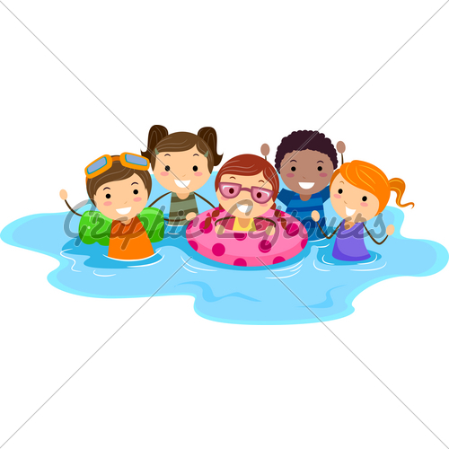 kids swimming pool clipart