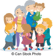 Kids and Their Grandparents - Illustration of Kids Trying to.