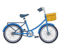 kids bicycle with basket clipart. Size: 101 Kb