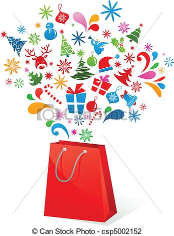 Kids Christmas Shopping Clip  - Christmas Shopping Clipart