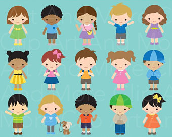 Kids Clipart Children Clipart Boy Clipart Girl Clip Art Kid Character Clipart  Children Cartoon Clipart Set
