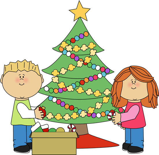 Kids Decorating a Christmas Tree