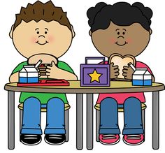 kids eating snack clipart