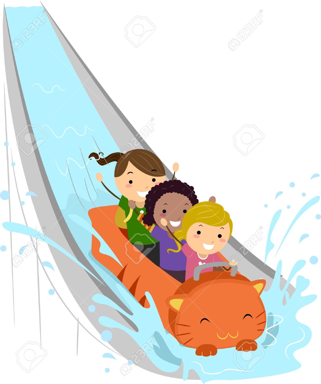 Kids Enjoying a Water Ride