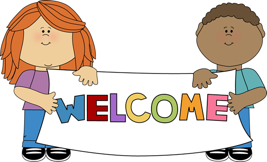 Kids Holding a Welcome Sign - Children Clip Art