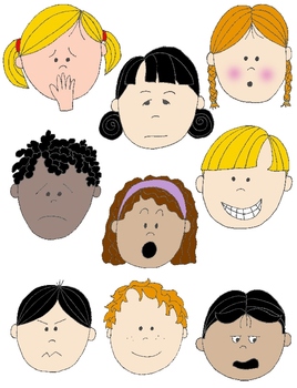 Kids in Action: Faces 2 Clip  - Emotion Faces Clip Art