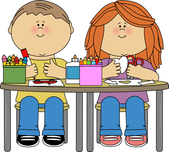 Kids In Art Class Clip Art Image Kids Sitting At A Table In Art