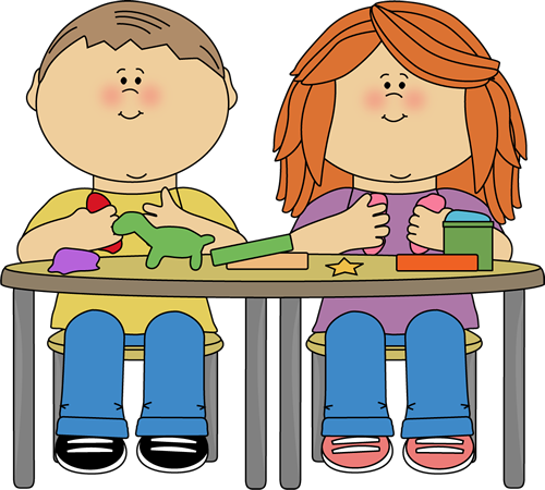 Kids Playing with Clay - Clipart For Kids