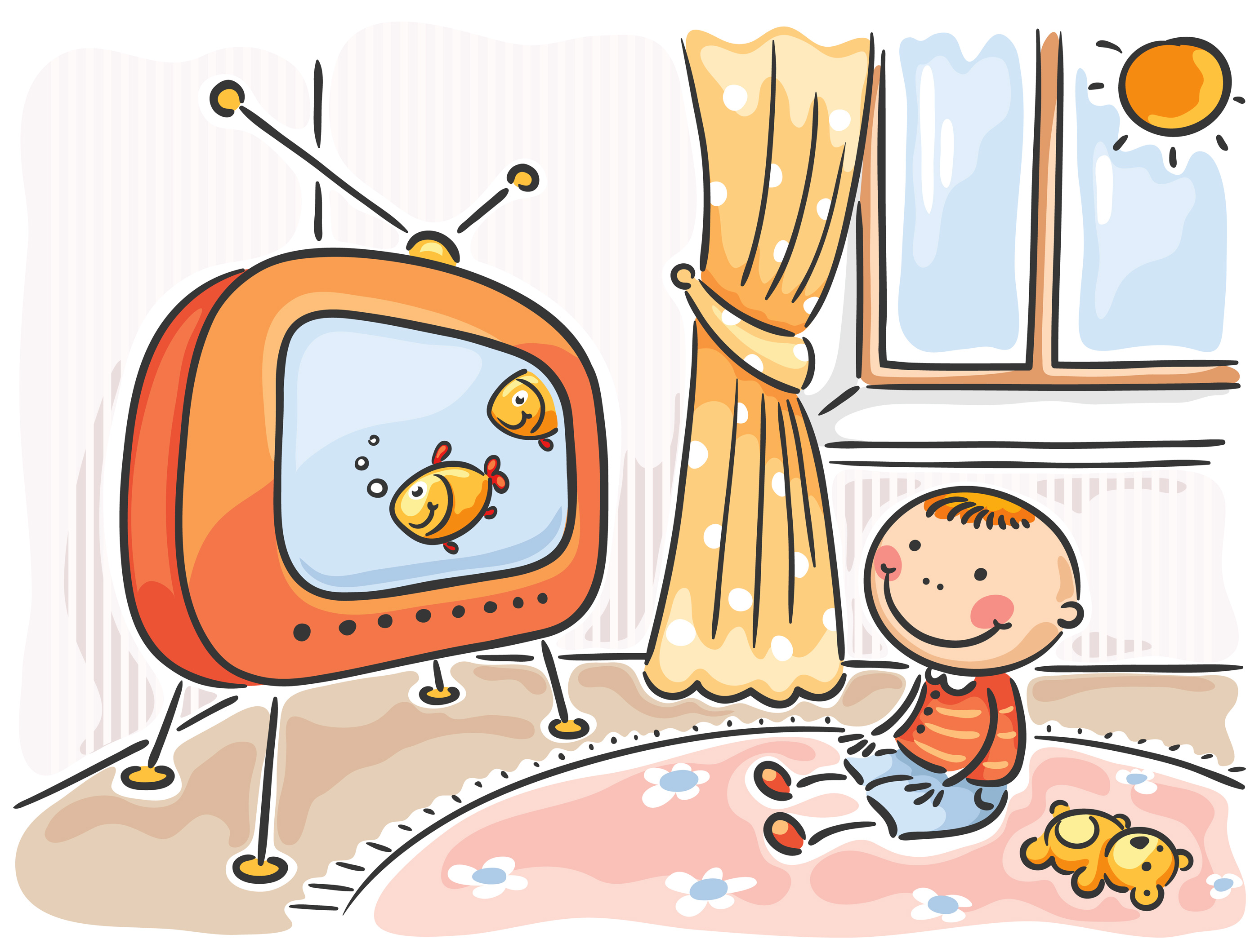 Kids Watch Tv Clipart All The - Watching Tv Clipart