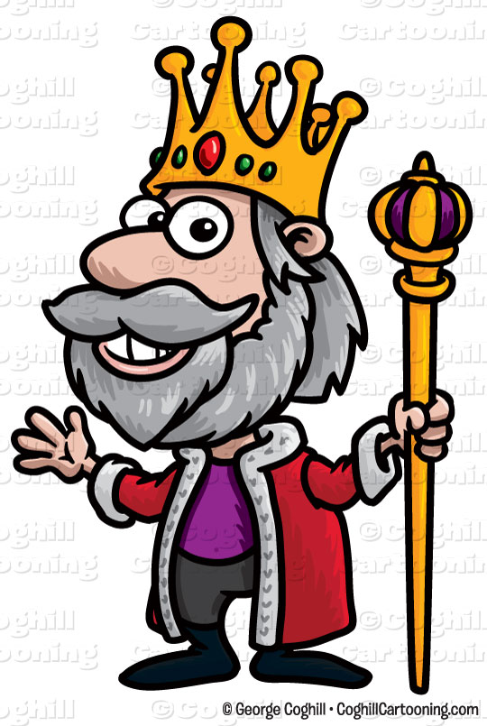 King cartoon character clip art stock illustration by George Coghill.