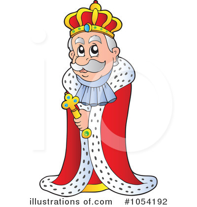 Wise old king holding scepter