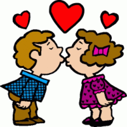 First Kiss Clipart Image: Sil