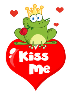 First Kiss Clipart Image: Sil