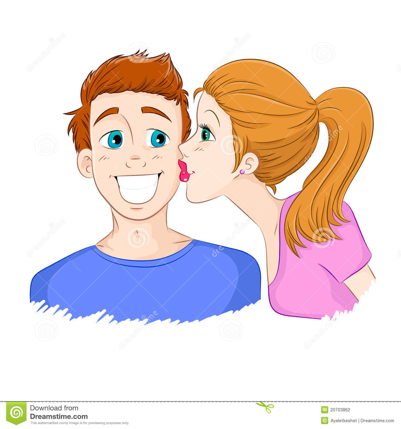 Kiss On Cheek Clipart #1