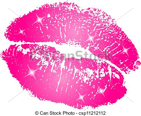 kiss Clipartby b7918/5,644; pink kiss print - Vector illustration of pink kiss print