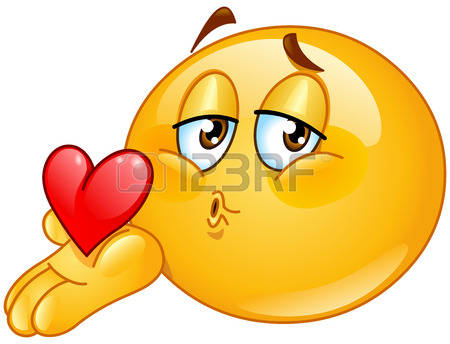 kiss: Male emoticon blowing a - Clipart Kiss