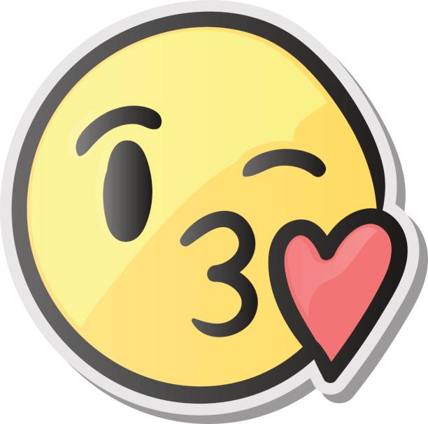 Emoji kissing smiling face, emoticon with kiss love lips, vector  illustration. vector art